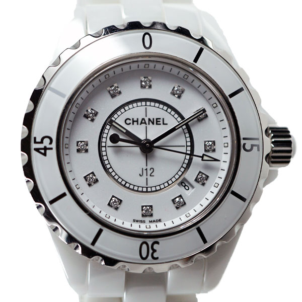 CHANEL シャネル J12 12Pダイヤ モンド ホワイト セラミック レディース 腕時計 中古 a04608 KOJIYA