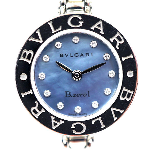 BVLGARI ブルガリ B-ZERO1 ビーゼロワン BZ22S 12Pダイヤ シェル バングル レディース 腕時計 中古 a04739  KOJIYA | ロレックス・オメガ等高級腕時計の買取や委託販売は光柱屋へ